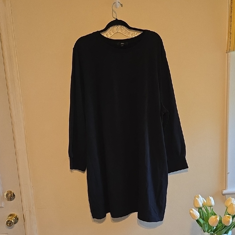 Ellos Black Long Sleeve Dress Plus Size P2P 33 L 38
